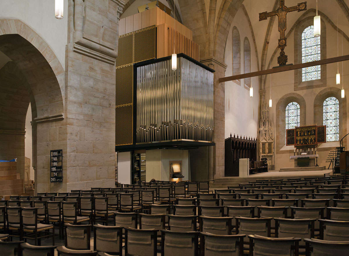 Orgel mit Edelstahl-Prospekt, St. Nicolai